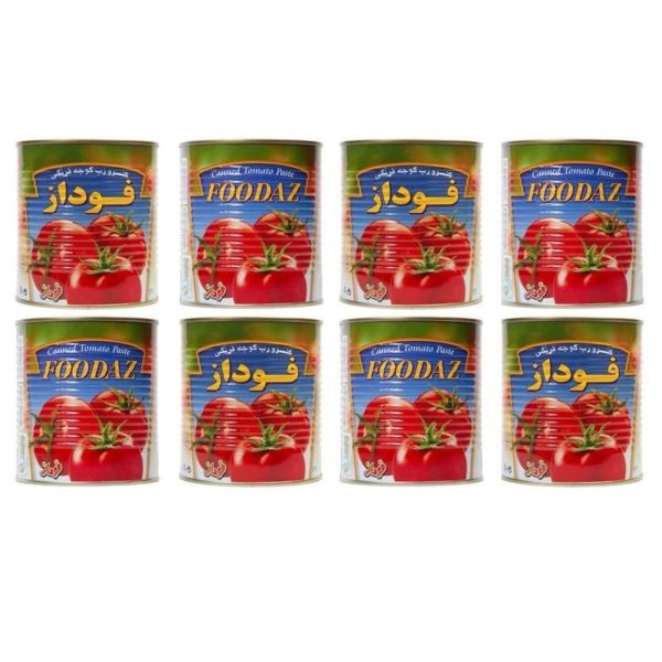 رب گوجه فرنگی فوداز - 800 گرم خالص بسته 8 عددی